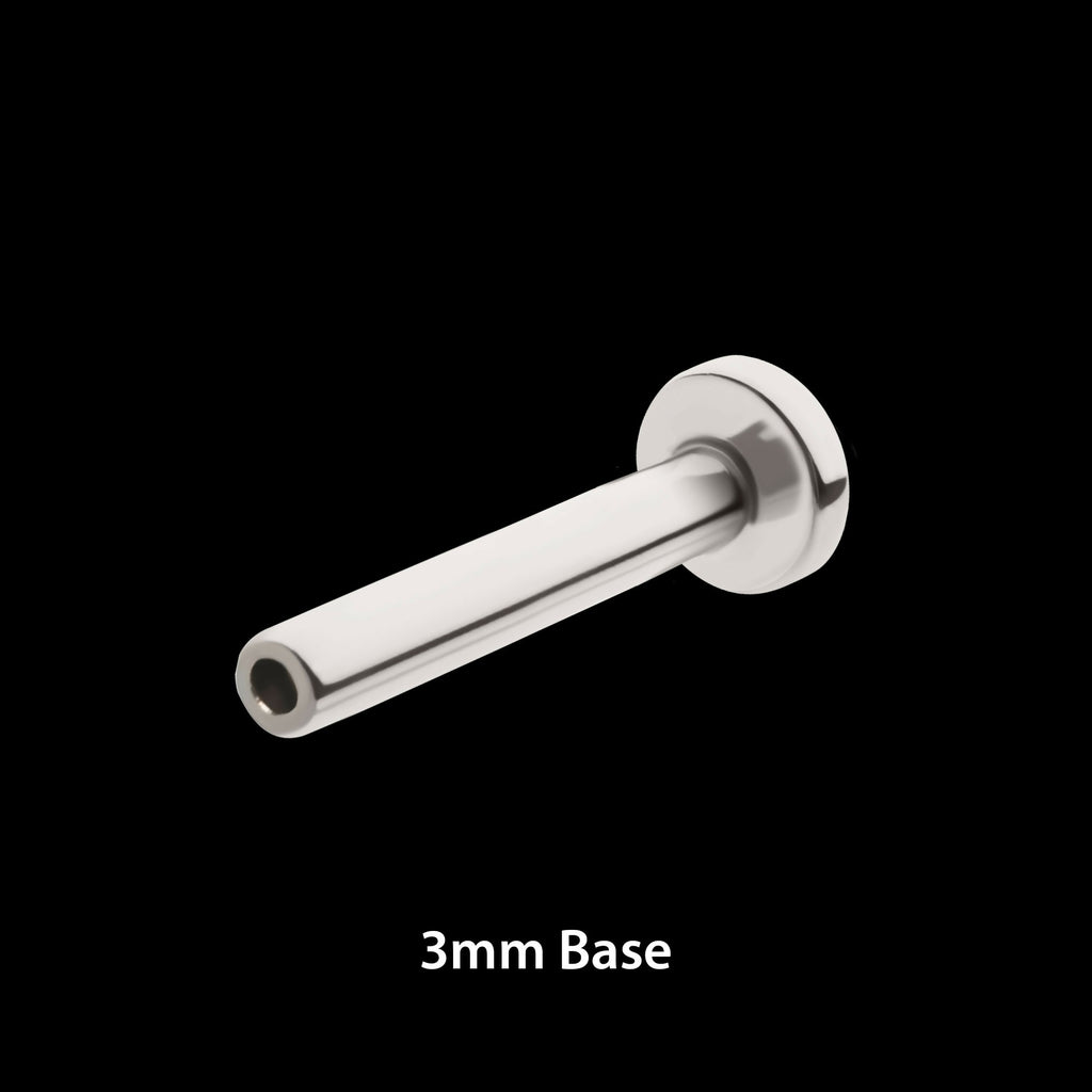 Titanium Threadless Labret 3mm Flat Base