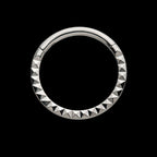 Pyramid Design Front Facing Hinged Segment Clicker Hoop Earring / Nosering – Titanium