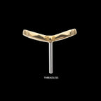 14Kt Yellow Gold Threadless Cut Out Butterfly Top