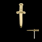 14Kt Yellow Gold Threadless with Dagger Top