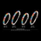 1mm CNC Set Rainbow Opal Eternity Gem Titanium Side Facing Hinged Segment Clicker Hoop Earring / Nosering