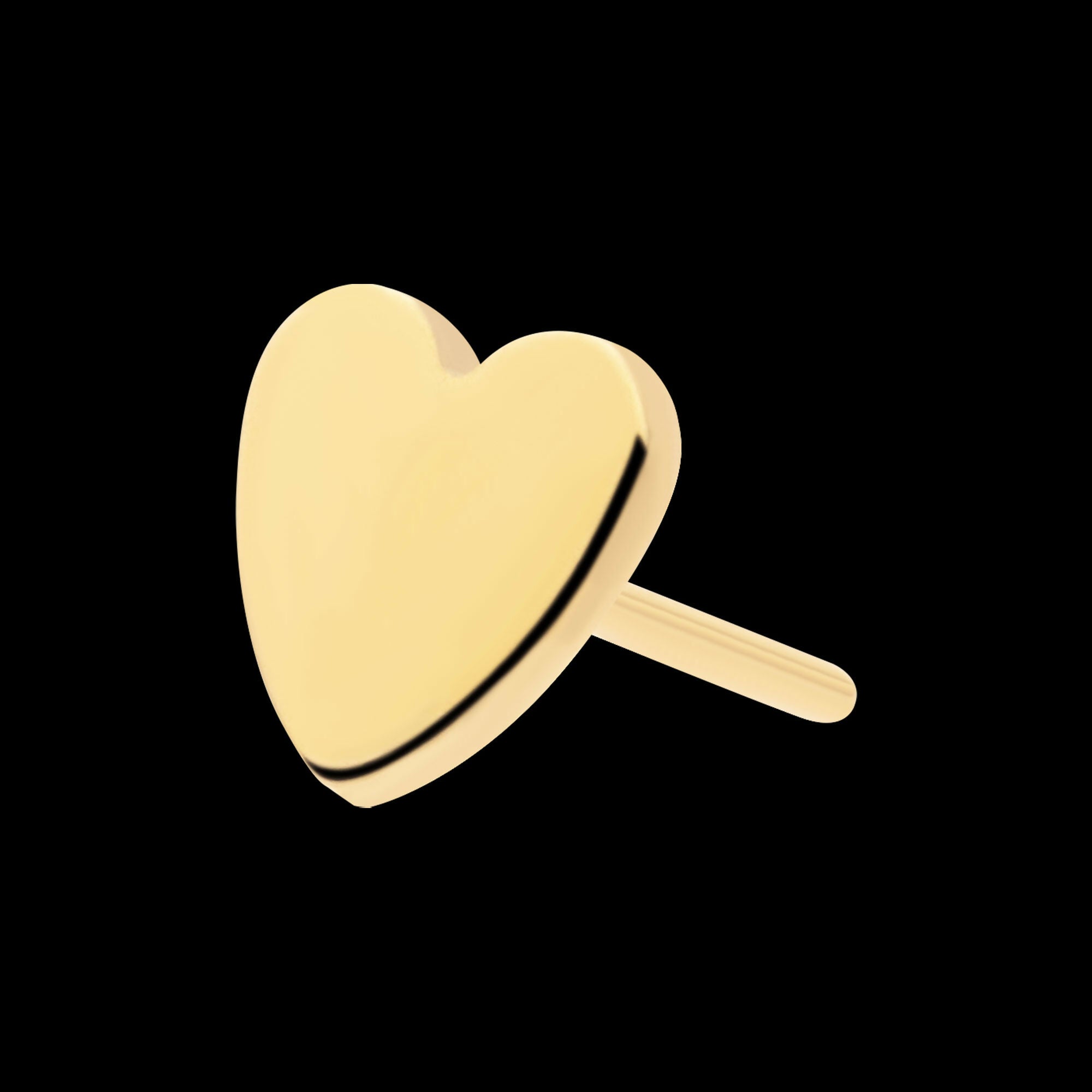 24KT Gold PVD Titanium Threadless with Heart Top