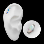 Titanium Threadless with 2-Prong Marquise Opal Top