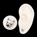 Titanium Threadless 3D French Bulldog Head Top