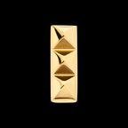 24Kt Gold PVD Titanium Threadless 3 Pyramid Stud Top