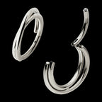 Double Hoop Side Facing Hinged Segment Clicker Earring / Nosering – Titanium