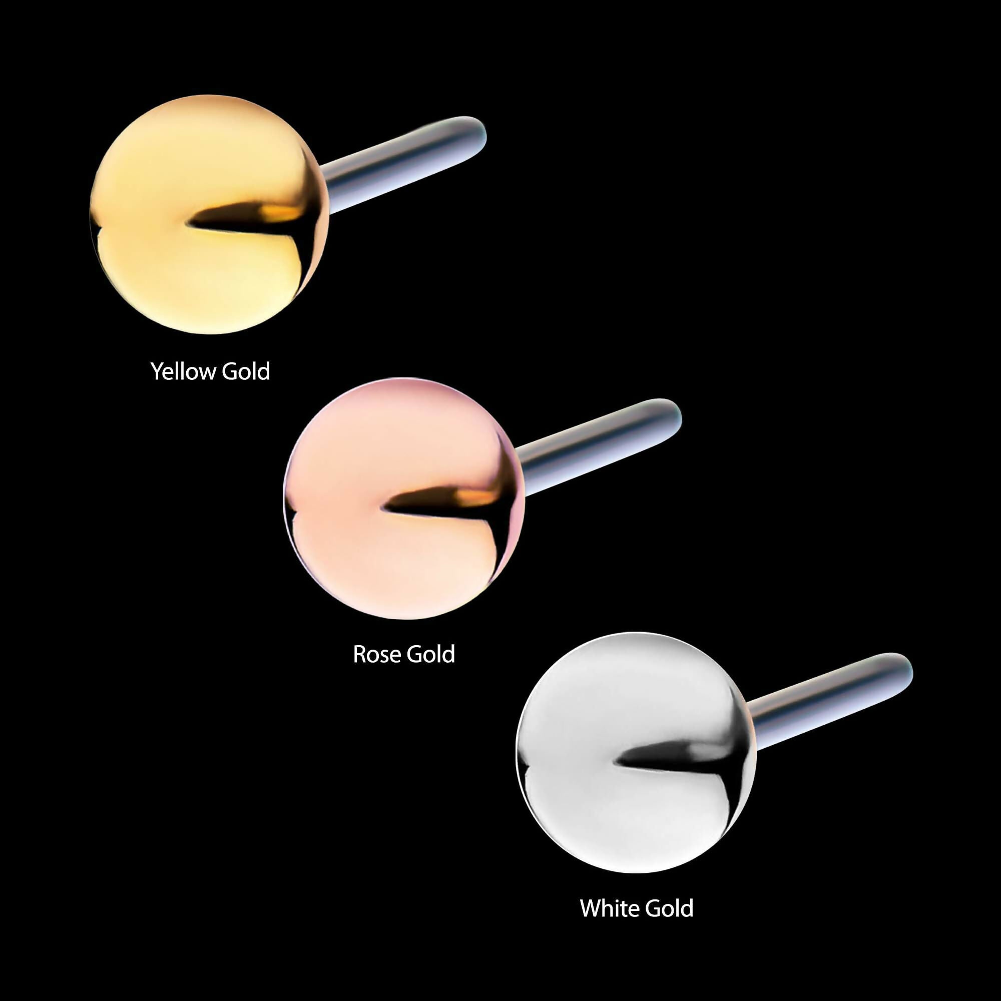 14Kt Gold Threadless Ball Top