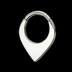 Teardrop Flat Hoop Front Facing Hinged Segment Clicker Earring / Nosering – Titanium