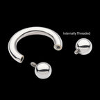 Internally Threaded Basic Circular Barbells Earring / Nosering – Titanium