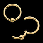 3mm Ball Hinged Segment Clicker Hoop Earring / Nosering – 14Kt Yellow Gold