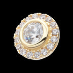 14Kt Yellow Gold Threadless Multigem Halo Top