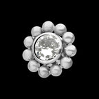 Titanium Threadless Beaded Edge Design with 4mm Bezel CZ Top