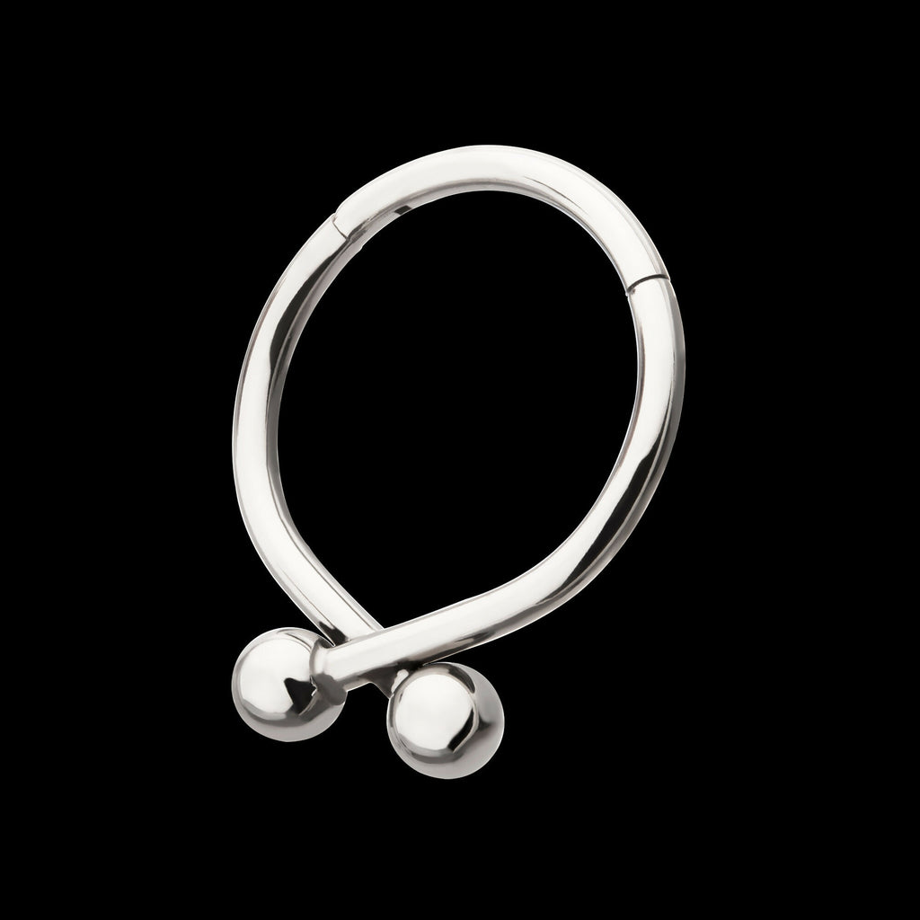 Twister Ball Hinged Segment Hoop Clicker Earring / Nosering – Titanium