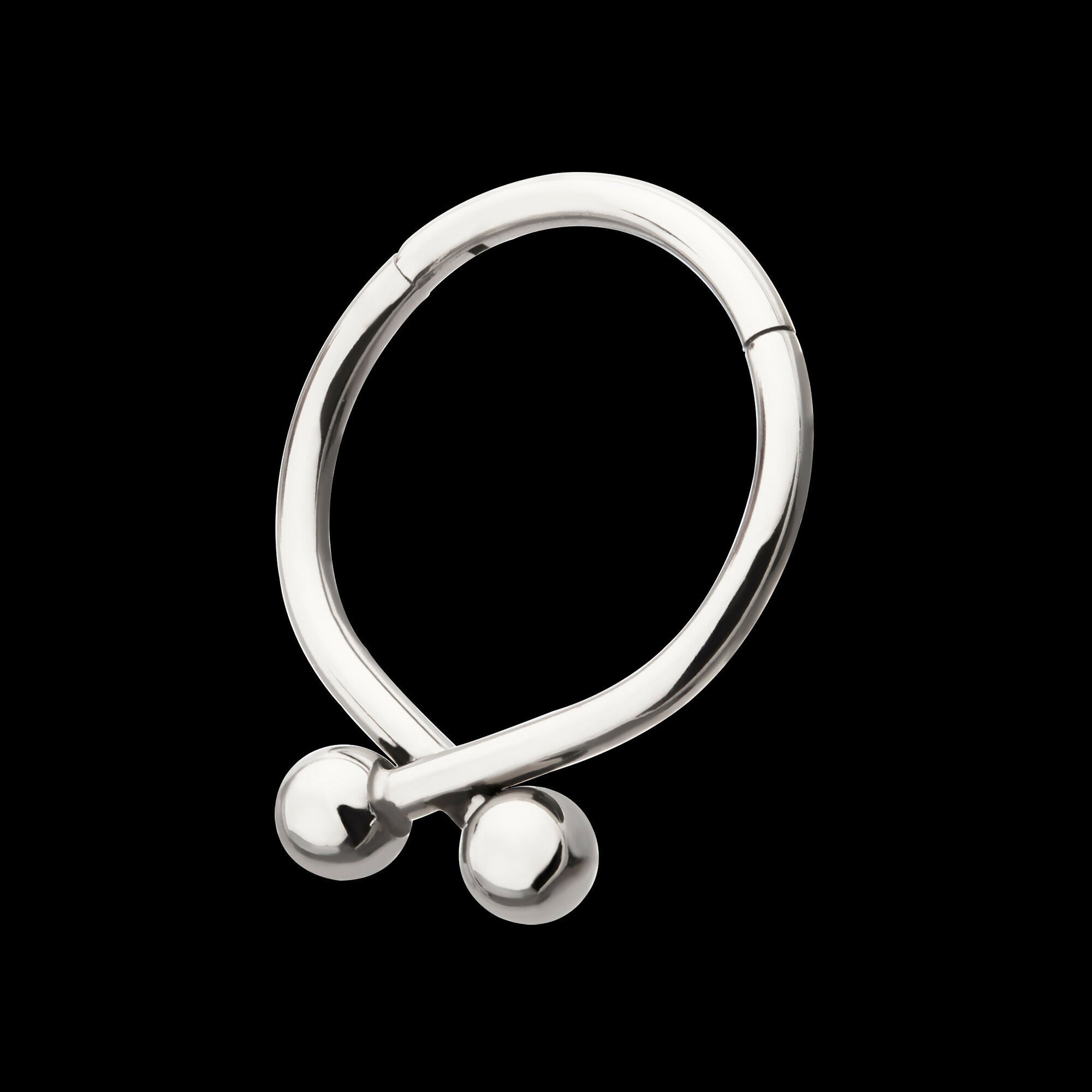 Twister Ball Hinged Segment Hoop Clicker Earring / Nosering – Titanium