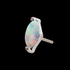 Titanium Threadless with 2-Prong Marquise Opal Top