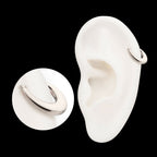 Sleek Dome Septum Front Facing Hinged Segment Clicker Hoop Earring / Nosering – Titanium