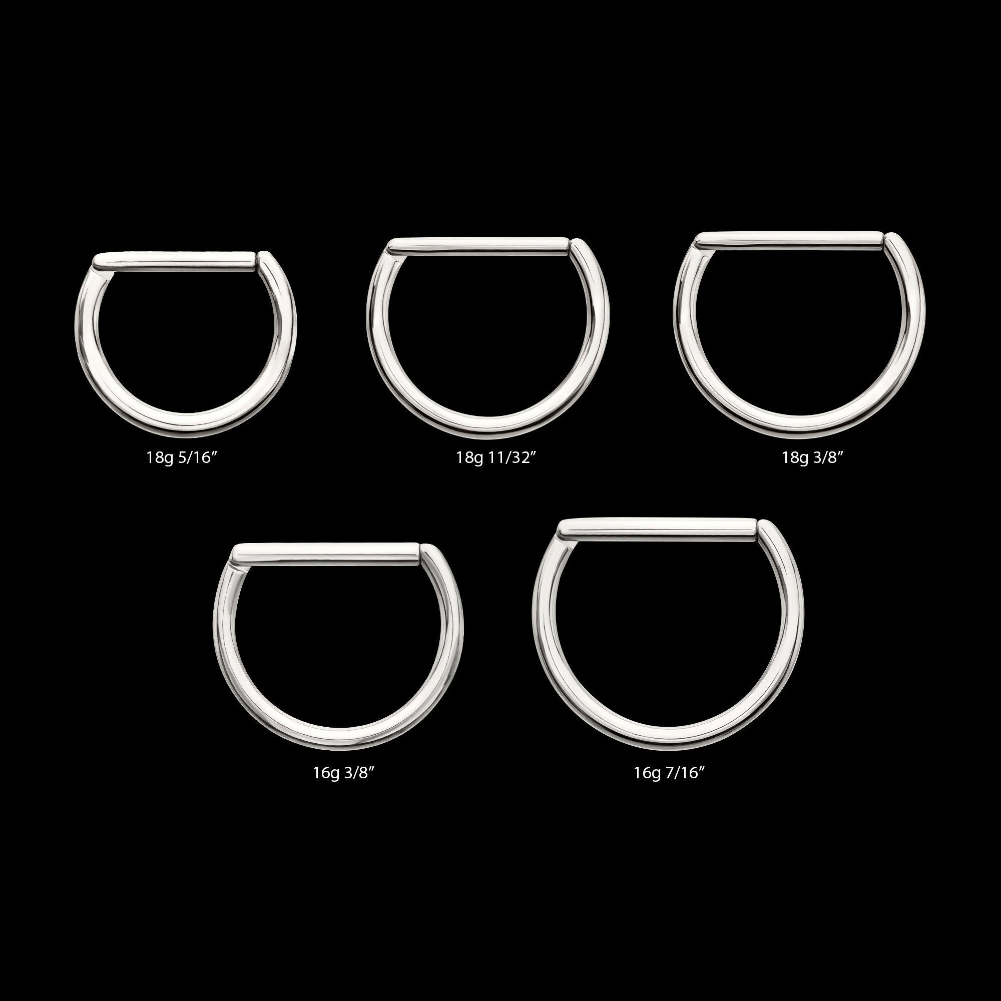 D-Ring Clicker Hoop Earring / Nosering – Titanium