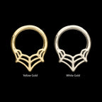 Spiderweb Front Facing Hinged Segment Clicker Hoop Earring / Nosering – 14Kt Gold