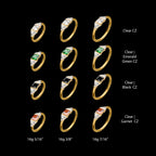 24Kt Gold PVD Titanium Linear Princess & Round Trio Gem Side Facing Hinged Segment Clickers Hoop Earring / Nosering