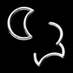Crescent Moon Hinged Segment Clicker Hoop Earring / Nosering – Titanium