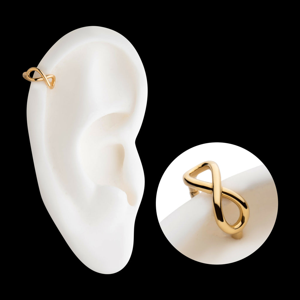 Bezel Set Clear CZ Side Facing Hinged Segment Clicker Hoop Earring / Nosering – 14Kt Yellow Gold