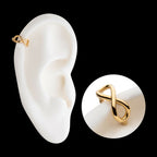 Bezel Set Clear CZ Side Facing Hinged Segment Clicker Hoop Earring / Nosering – 14Kt Yellow Gold