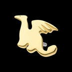 14Kt Yellow Gold Threadless with Dragon Top