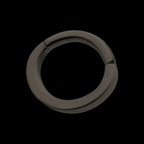 Black PVD Titanium Oval Shape Hinged Segment Clicker Hoop Earring / Nosering