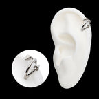 Double Ended Twist Side Facing Hinged Segment Clicker with Spikes Hoop Earring / Nosering – Titanium