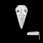 Titanium Threadless Prong Set Kite Shape CZ Top