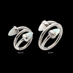 Double Ended Twist Side Facing Hinged Segment Clicker with Spike White Opal Hoop Earring / Nosering – Titanium