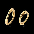 24Kt Gold PVD Titanium Double Hoop Side Facing Hinged Segment Clicker Earring / Nosering