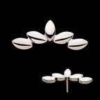 Titanium Threadless 5-Cluster Fan Shape Top