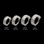 Step Cut Multi Clear CZ Side Facing Hinged Segment Clicker Hoop Earring / Nosering – Titanium