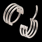 Triple Row Side Facing Hinged Segment Clicker Hoop Earring / Nosering – Titanium