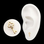 14Kt Yellow Gold Threadless Precision-shaped Key Top with Prong Set CZ Gem