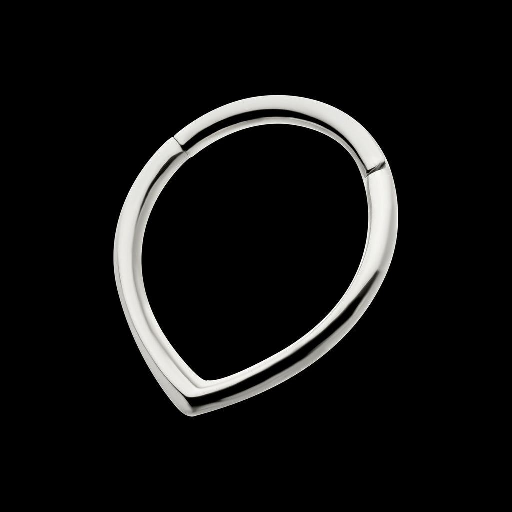 Teardrop Hinged Segment Clicker Hoop Earring / Nosering – Titanium