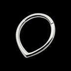Teardrop Hinged Segment Clicker Hoop Earring / Nosering – Titanium
