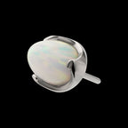 Titanium Threadless Stone Bullet Top with 4-Claw Prongs