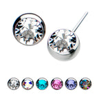 Bezel Set Swarovski Crystal Side Facing Flatback Stud Earring / Nosering - Swarovski Crystal in Titanium