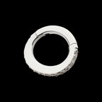 14g Titanium Oval Shape with CNC Set Full Clear CZ Hinged Segment Clicker (for Navel Piercing) Hoop Earring / Nosering