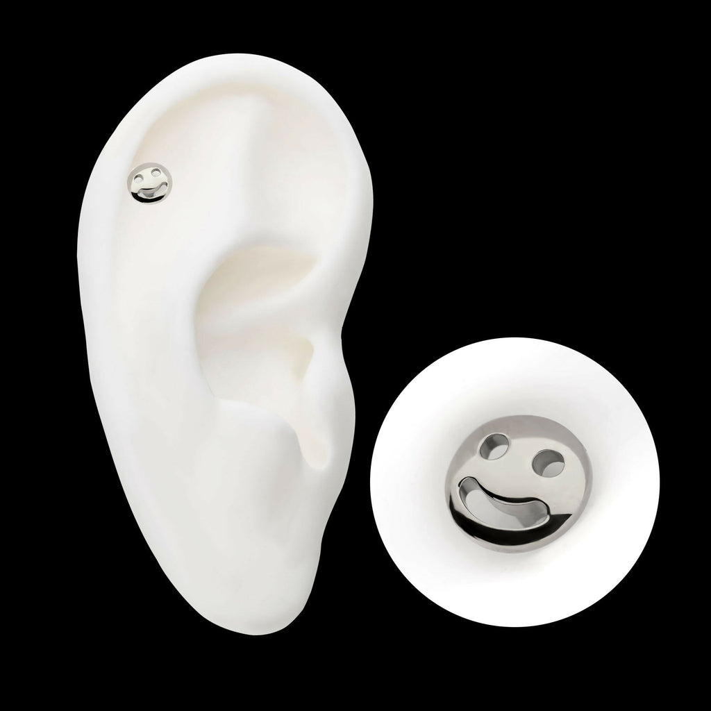 Titanium Threadless Smiley Face Emoji Top