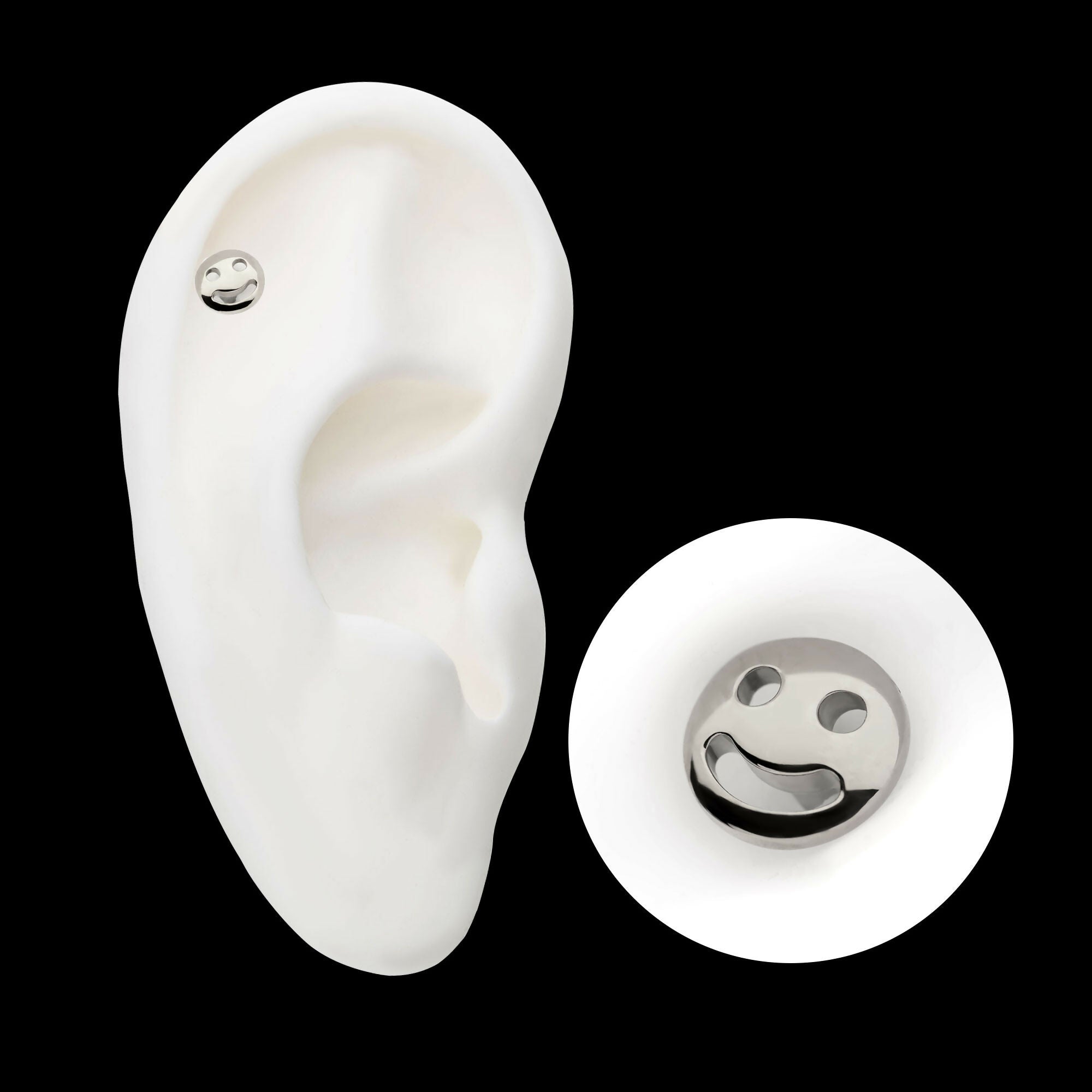 Titanium Threadless Smiley Face Emoji Top