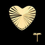 24Kt Gold PVD Titanium Threadless Corrugated Heart Top
