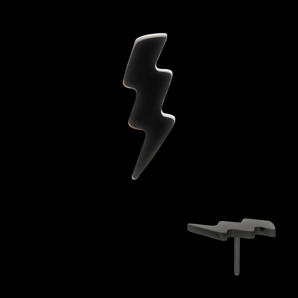 Black PVD Titanium Threadless Lightning Bolt Top