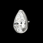 Titanium Threadless Prong Set Teardrop Shaped Gem Top