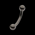 Black PVD Titanium Internally Threaded Ball End Curved Barbell Earring / Nosering