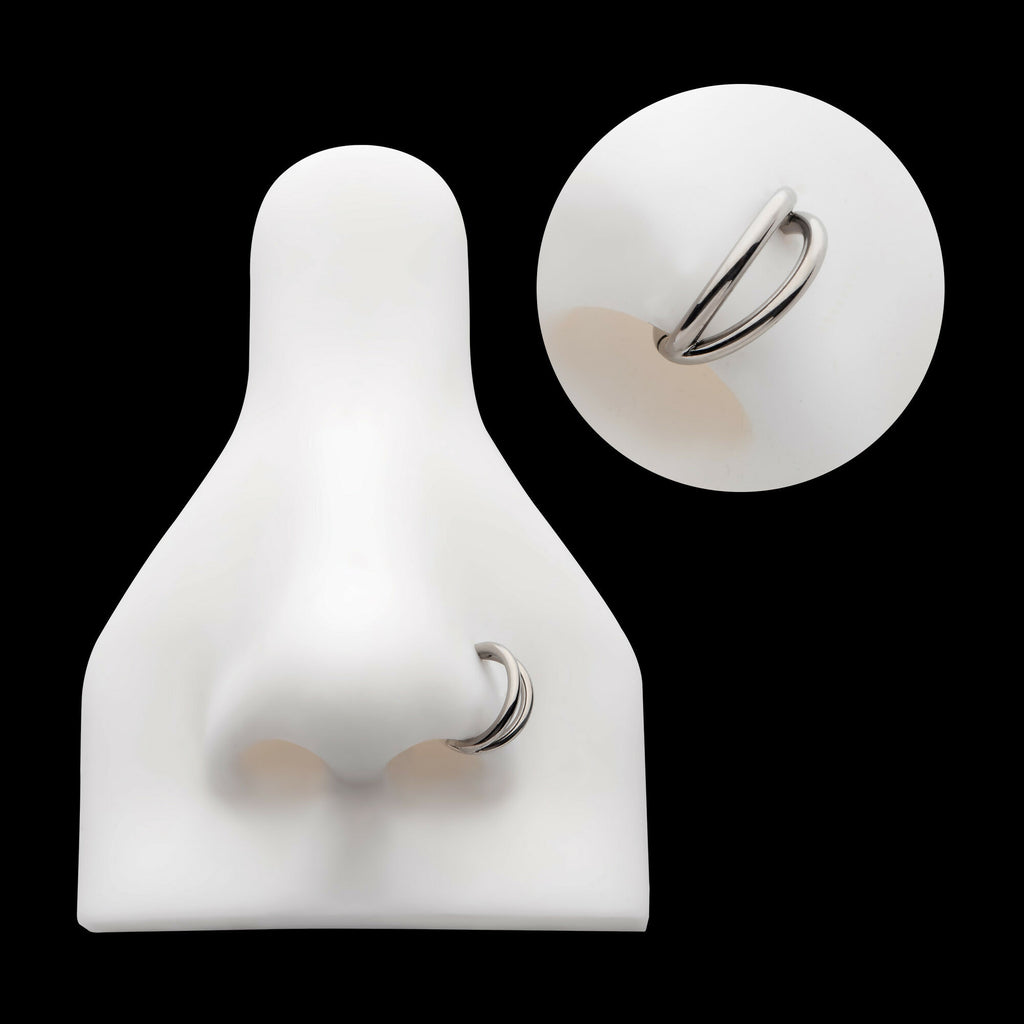 Double Hoop Side Facing Hinged Segment Clicker Earring / Nosering – Titanium