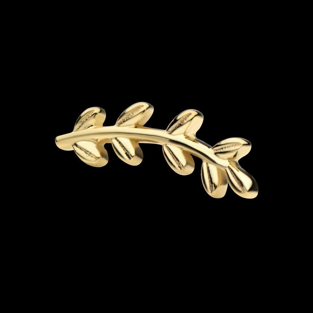 14Kt Gold Threadless Leaf Top