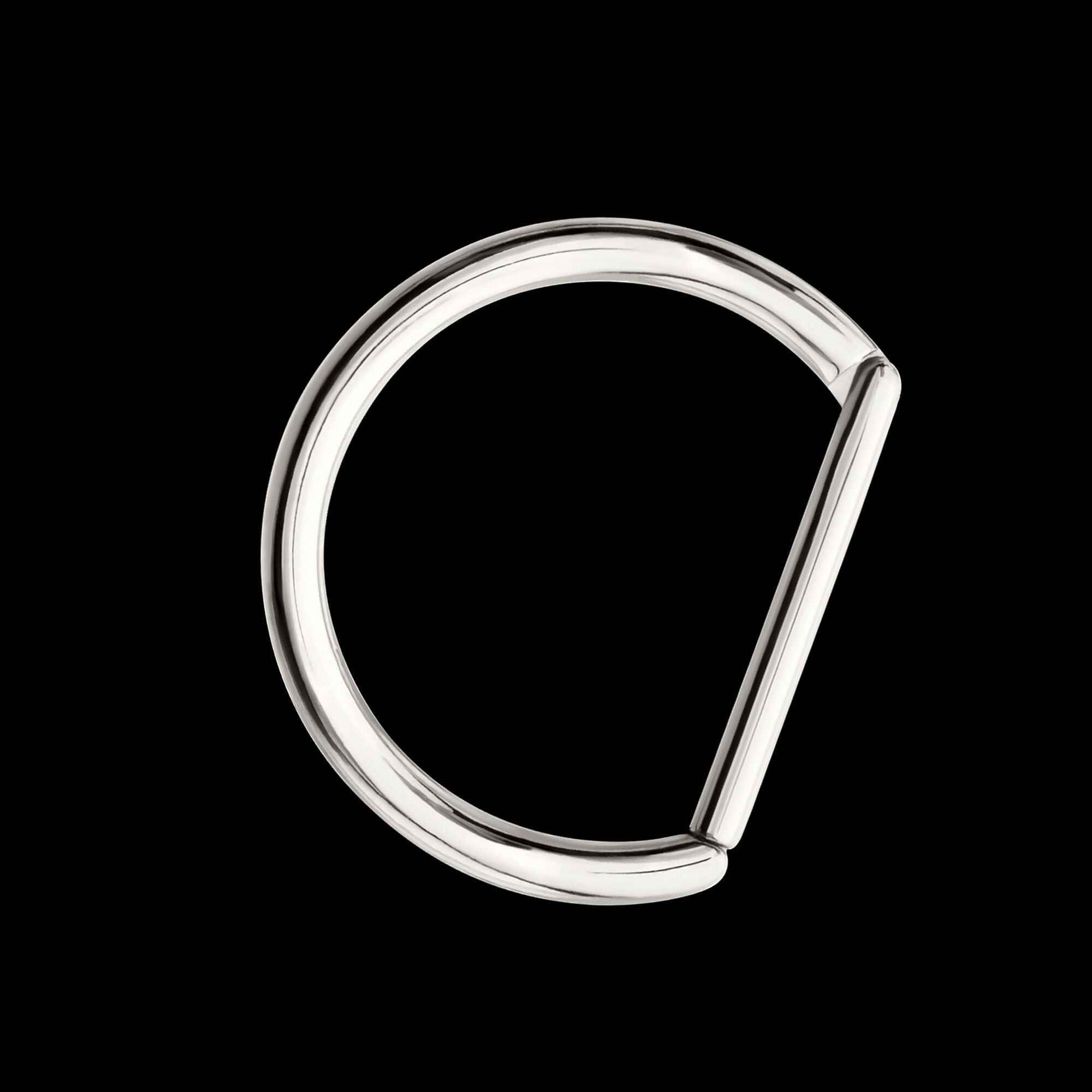 D-Ring Clicker Hoop Earring / Nosering – Titanium